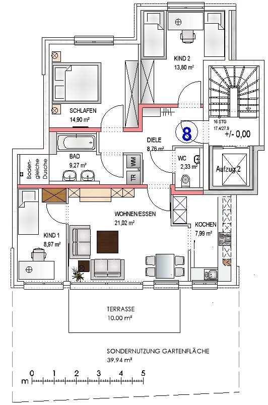 Grundriss Wohnung 8